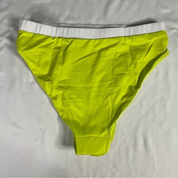 Andie Swim Neon Yellow Size S Banded Cheeky Bikini Bottom Bright Barbie - Picture 6 of 7
